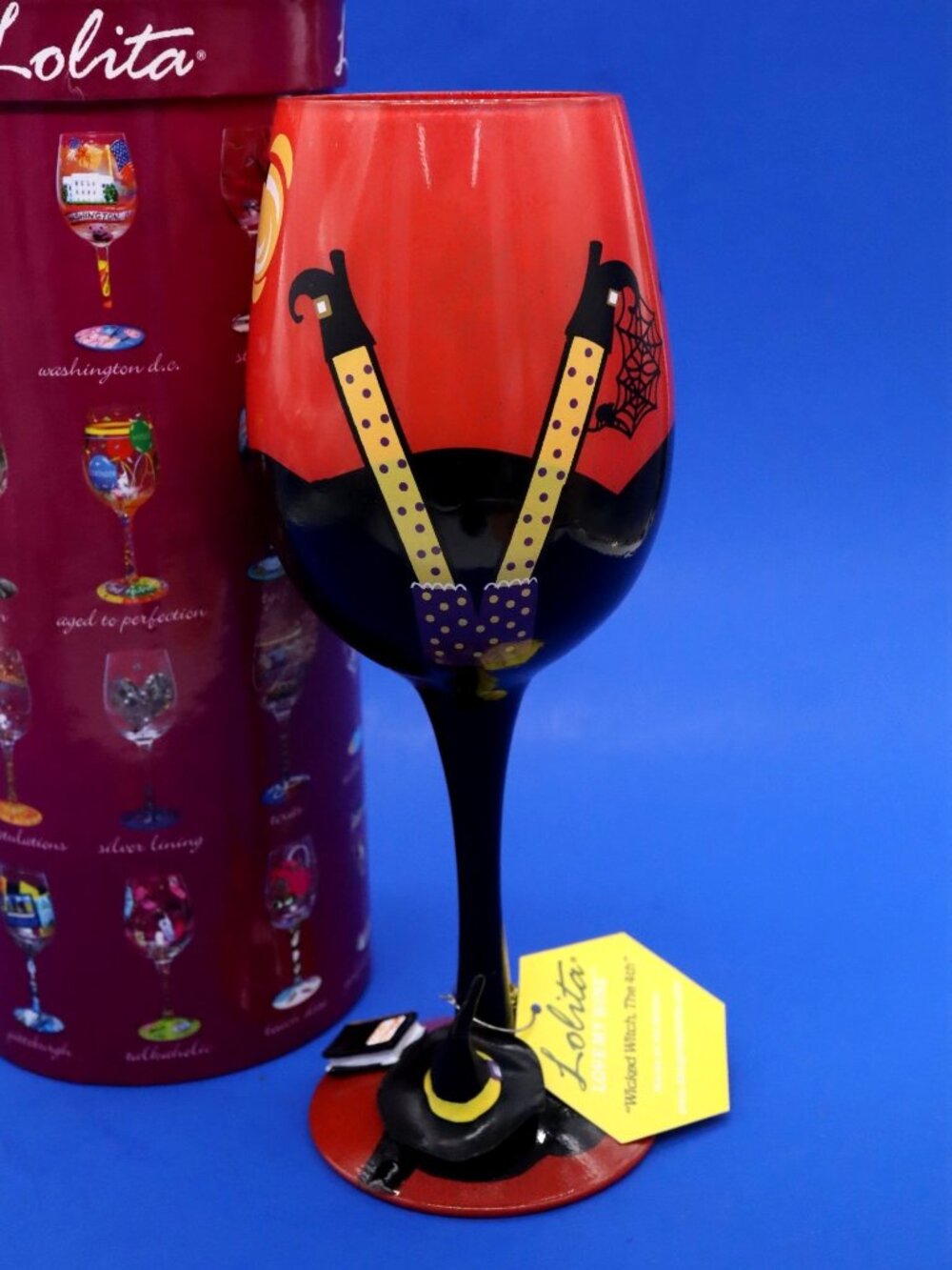 Lolita WICKED WITCH the 4th Edition Wine Glass Hand Painted w/ Recipe on Bottom